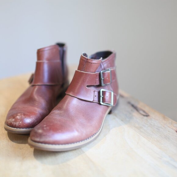 TIMBERLAND earthkeepers savin hill double buckle brown leather ankle boots 7 - Picture 3 of 9